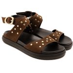 004P10FP-Papete Flatform em Napa forrada Conforto Estilo design atual camurça marrom