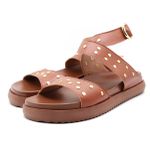 004P10FP-Papete Flatform em Napa forrada Conforto Estilo design atual caramelo