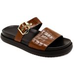006P10FP-Papete Flatform em Napa estampa croco forrada Conforto Estilo design atual