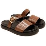 006P10FP-Papete Flatform em Napa estampa croco forrada Conforto Estilo design atual