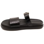 006P10FP-Papete Flatform em Napa estampa croco forrada Conforto Estilo design atual preto