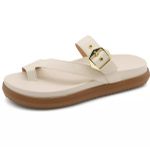 007FP-Sandalia Papete Flatform Floter Conforto e Estilo - off white