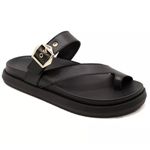 007FP-Sandalia Papete Flatform Floter Conforto e Estilo - preto 