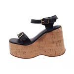 182176FP-Sandália Feminino Anabela Cortiça Plataforma Floter Preto