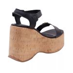 182176FP-Sandália Feminino Anabela Cortiça Plataforma Floter Preto
