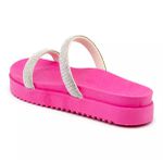 199051FP-Papete Feminina Flatform Com Tiras De Strass Napa Pink