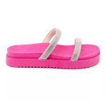 199051FP-Papete Feminina Flatform Com Tiras De Strass Napa Pink