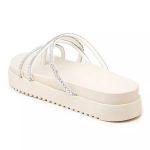 199067FP-Sandália Papete Feminina Com Sola Alta e Tiras De Strass off white