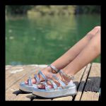 5302FP-Sandália Papete Flatform cores Tiras Fivelas Essence prata