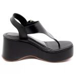 9002FP-Sandália Anabela Fivela Lateral Floter design moderno preto