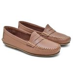 004MGR-Mocassim Feminino de couro natural conforto elegancia whisky