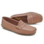 004MGR-Mocassim Feminino de couro natural conforto elegancia whisky