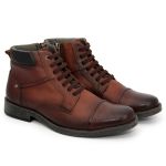 051GRIF-Bota Coturno masculino em couro forrado(SALDO DE ESTOQUE)
