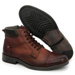 051GRIF-Bota Coturno masculino em couro forrado(SALDO DE ESTOQUE)