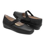 1016MGR-Sapato Feminino couro boneca conforto e elegância Preto