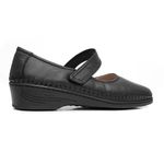 1016MGR-Sapato Feminino couro boneca conforto e elegância Preto
