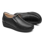 080MGR-Sapato Feminino de couro natural conforto e elegância Preto