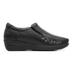 080MGR-Sapato Feminino de couro natural conforto e elegância Preto