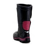 430AT-Bota para Motociclista De Couro resistente e Impermeável (chuva) forrada com tecido espumado na cor pink e preto
