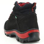 019AT-Coturno Adventure Feminino em legitimo couro forrado preto vermelho