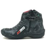 095AT-Bota motociclista em couro legítimo camuflado cinza AS95