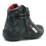 095AT-Bota motociclista em couro legítimo camuflado cinza AS95