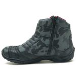 095AT-Bota motociclista em couro legítimo camuflado cinza AS95
