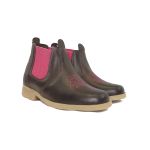 551601KPKNSASCFE-Botina Infanto-Juvenil 23ao36 Confort couro nobre Rosa