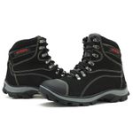 244AT-Coturno Adventure Shoes Trekking em couro legítimo na cor preto