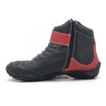 271AT-Bota para motociclista em couro Legitimo com proteção nas cores preto e vermelho