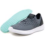 Tenis Masculino Knit ultra leve forrado couro palm gel 545 Cinza