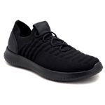 Tenis Masculino Knit ultra leve forrado couro palm gel 545 Preto