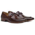58850TW-Sapato Social Masculino feito a mão em couro Loafer premium Marrom (SALDO DE ESTOQUE)