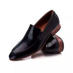 58854TCW-Sapato Social Masculino feito a mão em couro Loafer premium 58854 Preto