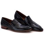 58854TCW-Sapato Social Masculino feito a mão em couro Loafer premium 58854 preto croco