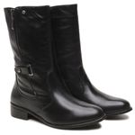 9094GRIF-Bota Feminina couro moda inverno conforto Preto