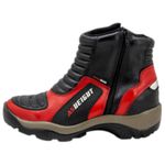 Bota para motociclista Palmilha 9cm couro AS-HEIGHT 950 Vermelho