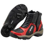 Bota para motociclista Palmilha 9cm couro AS-HEIGHT 950 Vermelho