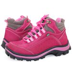 019AT-Coturno Adventure Feminino em legitimo couro forrado bordo rosa