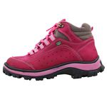 019AT-Coturno Adventure Feminino em legitimo couro forrado bordo rosa