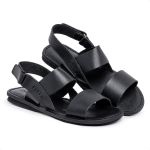 R26TCW-Sandalia Masculina couro descanso, elegancia conforto Preto