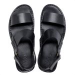 R26TCW-Sandalia Masculina couro descanso, elegancia conforto Preto