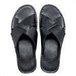 R27TCW-Sandalia Masculina couro descanso, elegancia conforto Preto