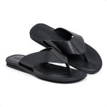 R28TCW-Sandalia Masculina couro descanso, elegancia conforto Preto