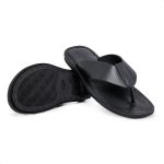 R28TCW-Sandalia Masculina couro descanso, elegancia conforto Preto