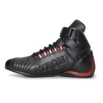 Tenis Motociclista Cano alto Couro forro tex espumado 311BAT Preto vermelho