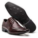 4600BGI-Sapato Social Masculino em Couro com Detalhes Marrom