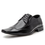 4600BGI-Sapato Social Masculino em Couro com Detalhes Preto