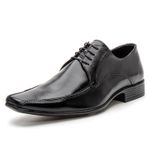 4605BGI-Sapato Social Masculino em Couro nobre Bico fino Preto