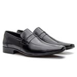 4606BGI-Mocassim Social Masculino em Couro Loafer Sofisticado Preto